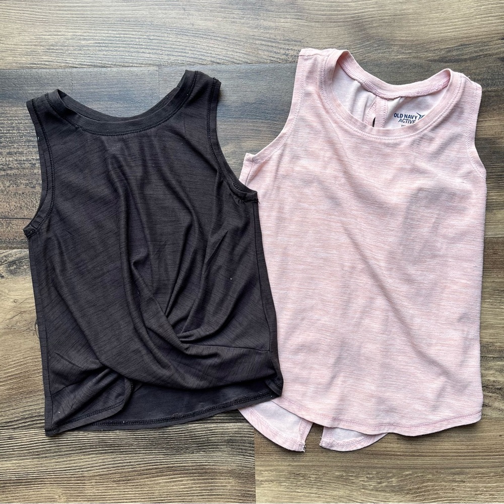 Old Navy Active Two Dry-fit Tank Tops Pink and Black 3T